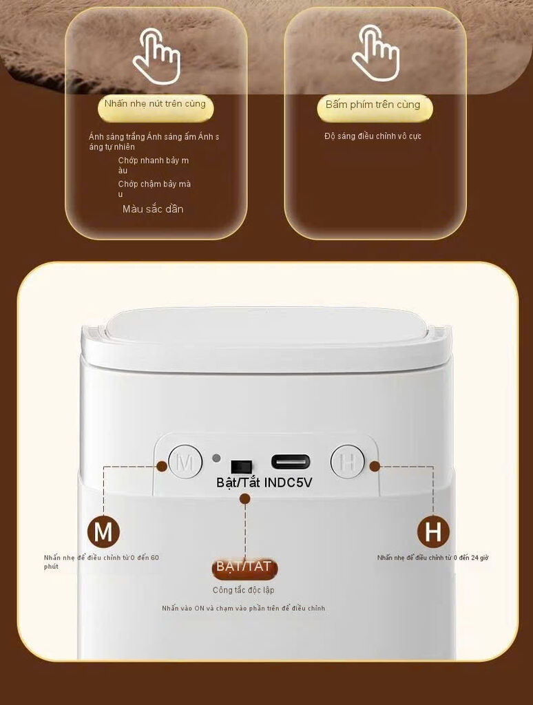 Đèn Ngủ tích điện Đa Năng Cảm Ứng Thông Minh bản có điều khiển - Ảnh 4