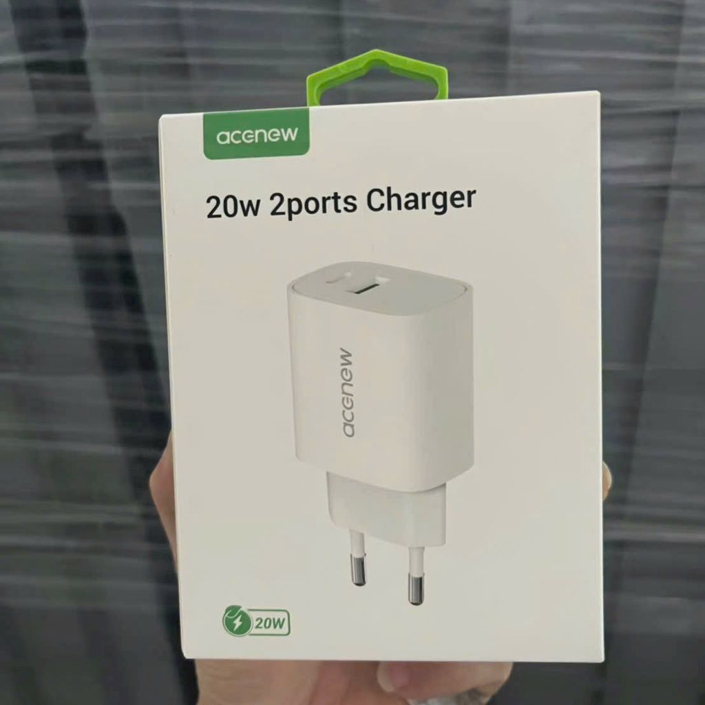 Củ sạc nhanh 2 cổng 20w acenew xuất âu và thị trường nga