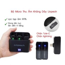 Bộ Micro Thu Âm Không Dây Linpech M105Plus có Dock sạc | Khử tiếng ồn phù hợp…