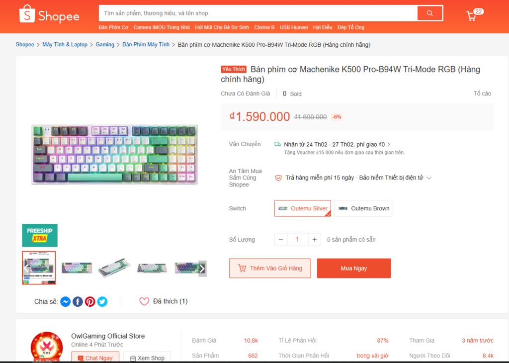 Bàn phím cơ Machenike K500 Pro-B94W Tri-Mode RGB - Ảnh 2