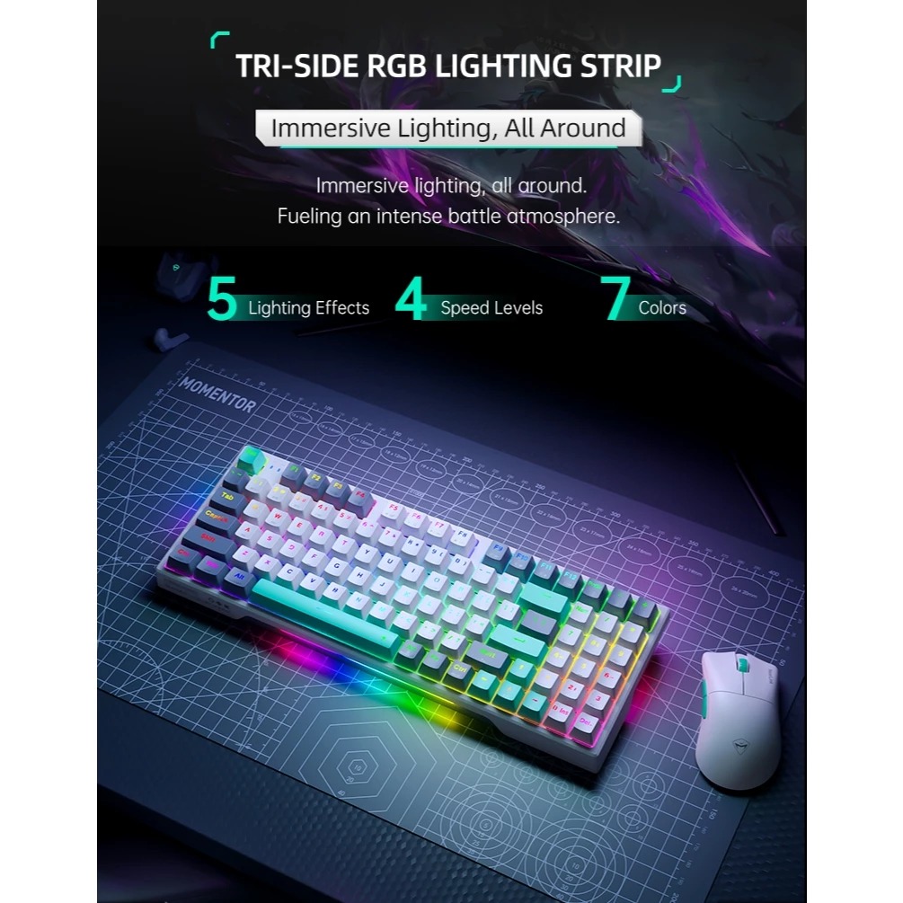 Bàn phím cơ Machenike K500 Pro-B94W Tri-Mode RGB - Ảnh 7