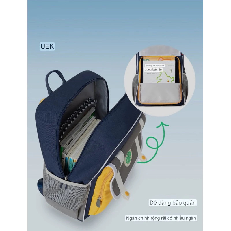 Set 3 balo + túi học thêm + hộp bút UEK hàng chính hãng - Ảnh 5