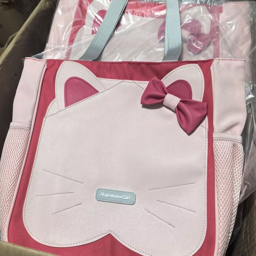 Túi học thêm hình mèo cho bé có mặt mèo full da - Ảnh 6