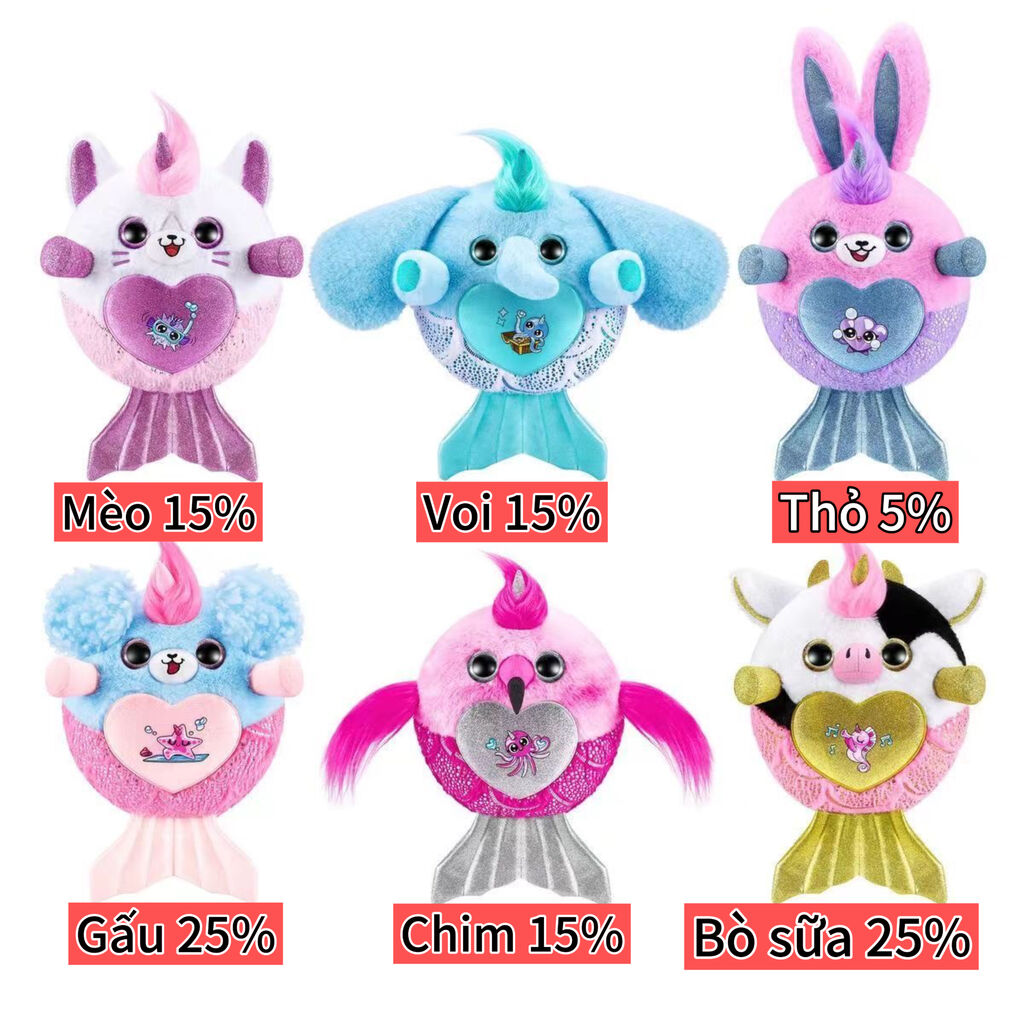 Gấu bông ZURU (chỉ có gấu, không bao gồm vỏ trứng và phụ kiện)