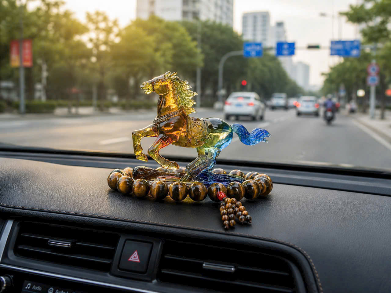 Tượng Trang Trí Decor NGỰA ĐÁ LƯU LY decor trang trí taplo ô tô, bàn làm việc, phòng khách 