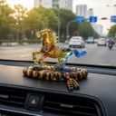 Tượng Trang Trí Decor NGỰA ĐÁ LƯU LY decor trang trí taplo ô tô, bàn làm việc, phòng khách