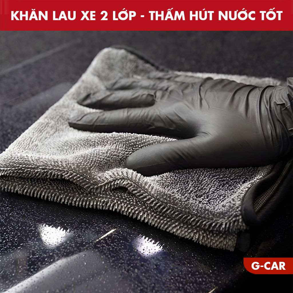 Khăn Lau Xe Cao Cấp Superfine Fiber 650GSM Gcar Thấm Hút Tốt Bảo Vệ Xe Hơi 