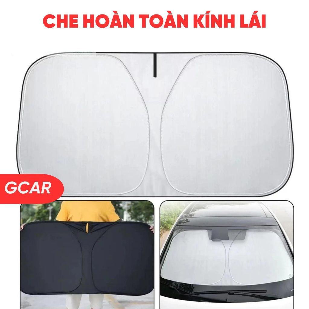 Tấm Chắn Nắng Kính Lái Ô Tô GCAR Chất Liệu Bạc Titan Cách Nhiệt Chống Nắng Cho Xe Hơi