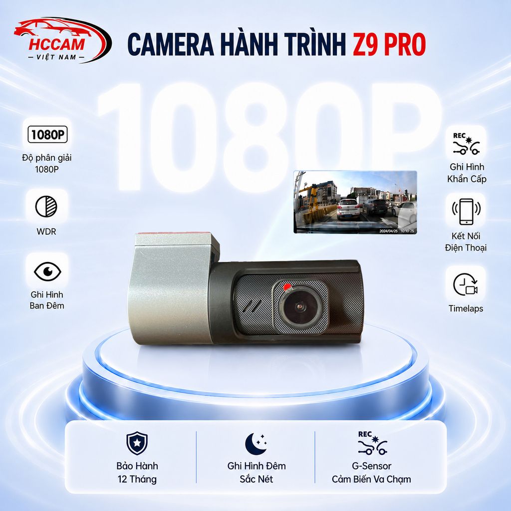 Camera Hành Trình Ô Tô Z9 PRO Mẫu mới-ĐỘ PHÂN GIẢI 1080-Xem trên điện thoại-Chân cắm USB TẨU