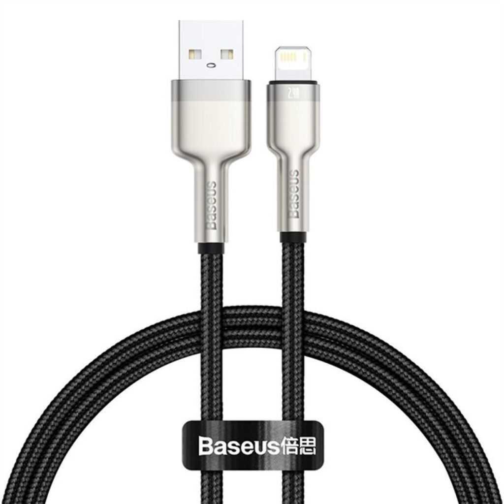 Cáp Sạc Nhanh Baseus Cafule Metal USB to Ln 2.4A | Đầu Kim Loại Cao Cấp, Dây Dù Bền