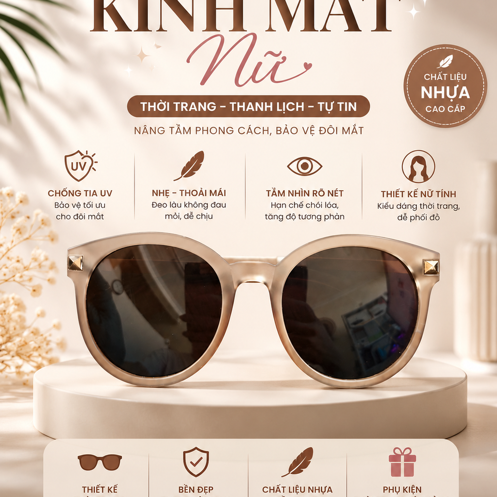Kính Râm Nữ Chống UV Sang Trọng