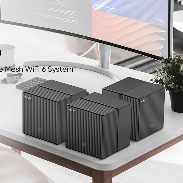 Bộ Hệ Thống Mesh Wi-Fi 6 Toàn Cho Ngôi Nhà ROCK AX1800 (Bộ 3 Thiết Bị - RSD0624)