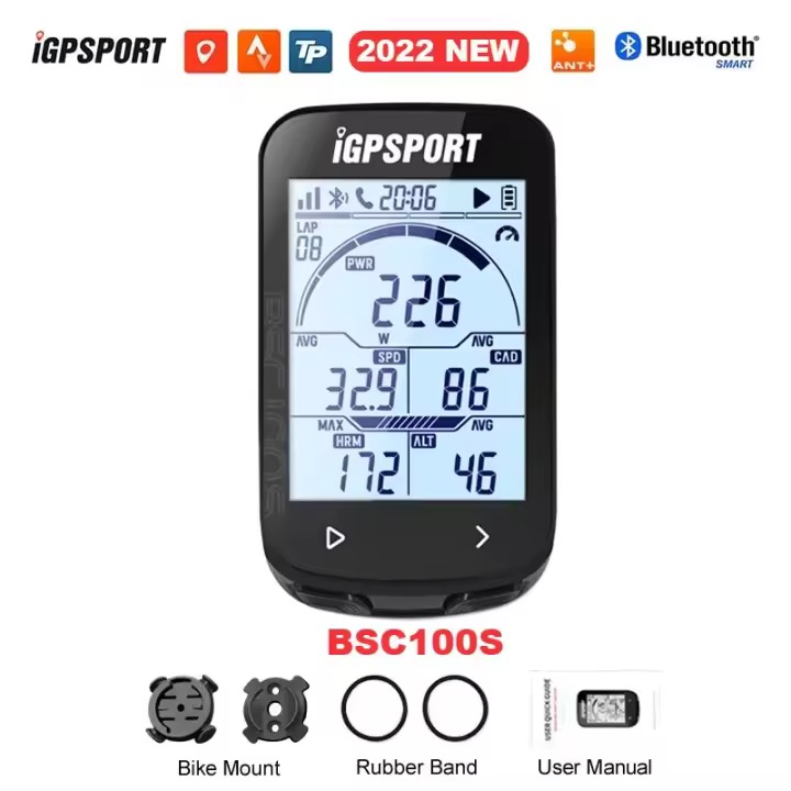 Đồng hồ đo tốc độ xe đạp không dây iGPSPORT BSC100S, định vị GPS, Bluetooth 5.0 – hàng chính hãng