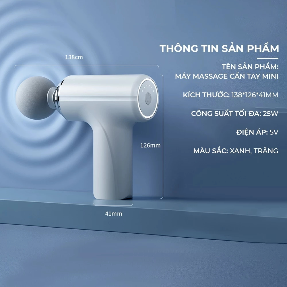 Máy massage cầm tay K15 cảm biến lực rung bằng AI