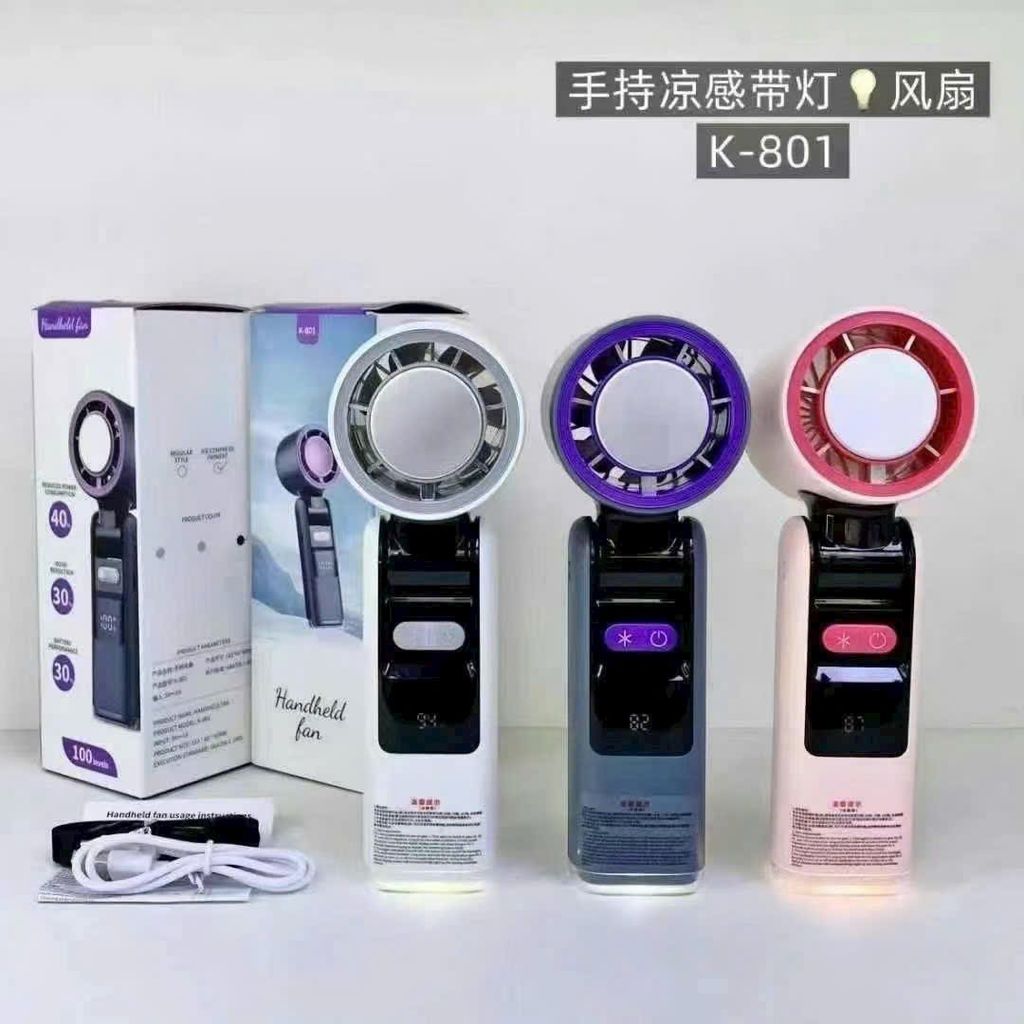 Quạt Tích Điện Mini Cầm Tay K801 Với Tốc Độ Cao Pin 4000mAh
