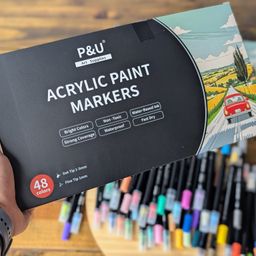 Bộ bút 48 màu Acrylic Paint Marker P&U Art Supplies