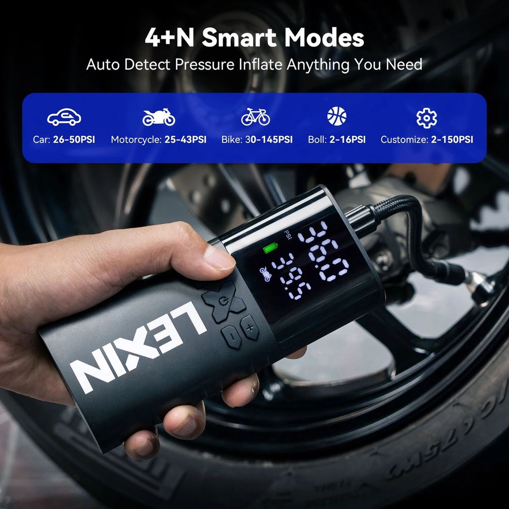 Bơm điện cầm tay thông minh LEXIN P4 (hàng Amazon) - Nhỏ Gọn Và Mạnh Mẽ, Tiện Lợi Mọi Nơi