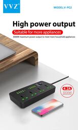 Ổ cắm điện thông minh 4 ổ cắm, 8 cổng usb, 2 cổng PD chính hãng VVZ, Model: V…