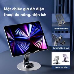 Giá đỡ điện thoại kim loại K72 xoay 360 độ