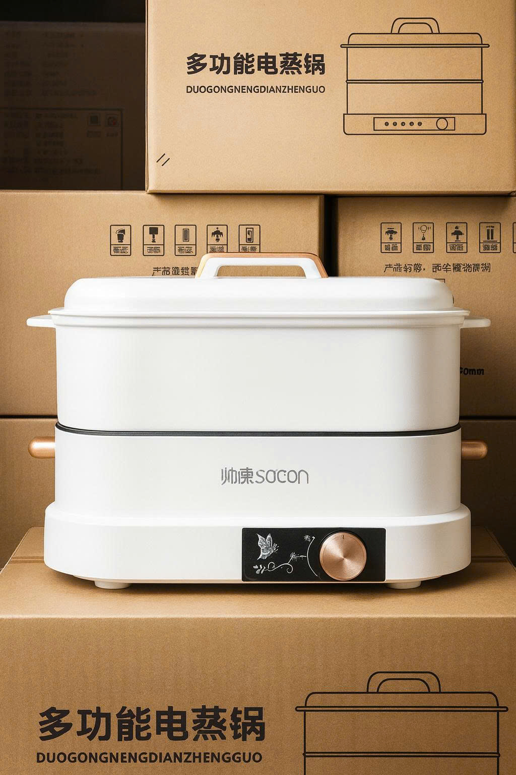 Nồi Lẩu và Hấp điện đa năng 2 tầng 7L 1350w