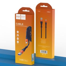Dây sạc Micro dây dẹp hãng VVZ đầu cáp chống gãy, model: M4