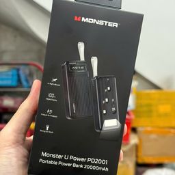 SẠC DỰ PHÒNG MONSTER 20.000MAH U POWER PD2001 KÈM 3 DÂY SẠC