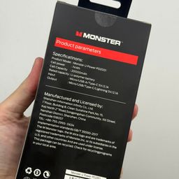 SẠC DỰ PHÒNG MONSTER 20.000MAH U POWER PD2001 KÈM 3 DÂY SẠC
