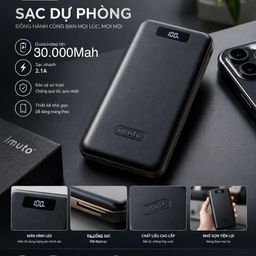 SẠC DỰ PHÒNG iMUTO 30.000MAH 3 CỔNG SẠC