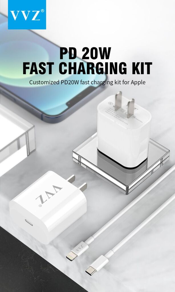 Bộ PD20w C to L sạc nhanh chính hãng VVZ - Model: V - PD1