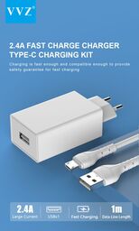 Bộ sạc 2.4A chân Micro, Type C, iPhone chính hãng VVZ, Model: V - C72