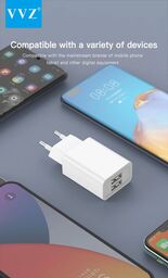 Bộ sạc 2 cổng 2.4A Chân Micro, Type C, iPhone chính hãng VVZ, Model: V - C73