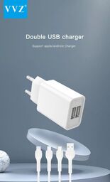 Bộ sạc 2 cổng 2.4A Chân Micro, Type C, iPhone chính hãng VVZ, Model: V - C73