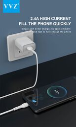 Bộ sạc 2.4A chân Type C chính hãng VVZ, Model: V - TC1