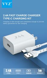 Bộ sạc 2.4A chân Type C chính hãng VVZ, Model: V - TC1