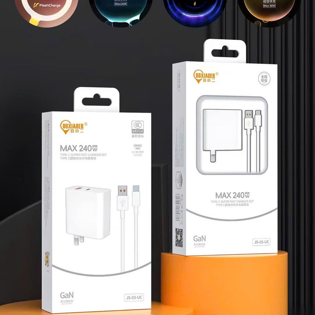 Bộ Sạc 240w 2 Cổng A + C hãng BXE, Model: JS-03