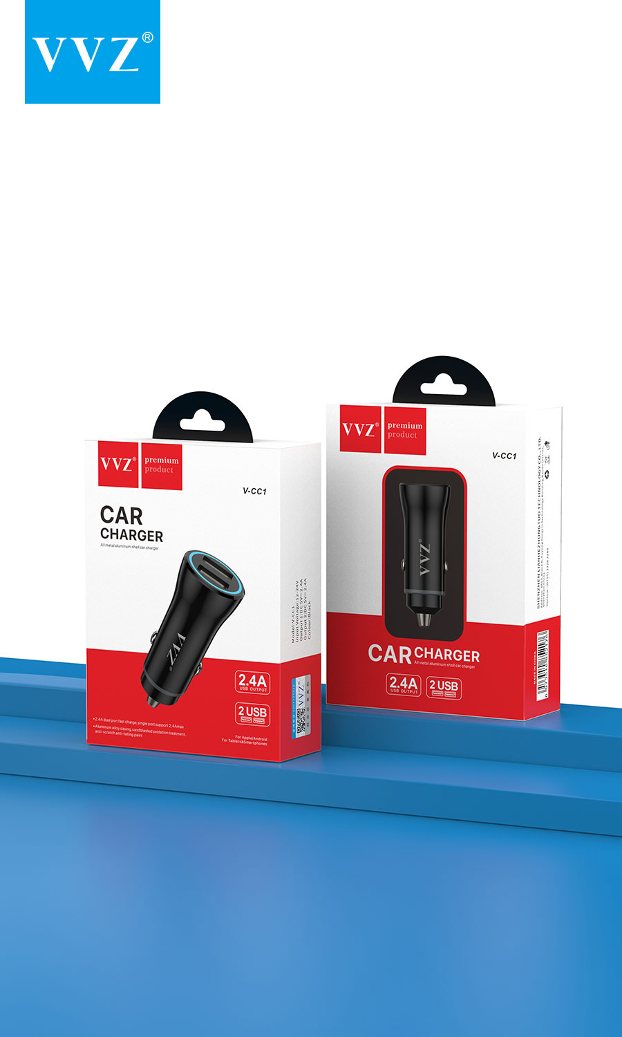 SẠC Ô TÔ 2 CỔNG HÃNG VVZ - CC1