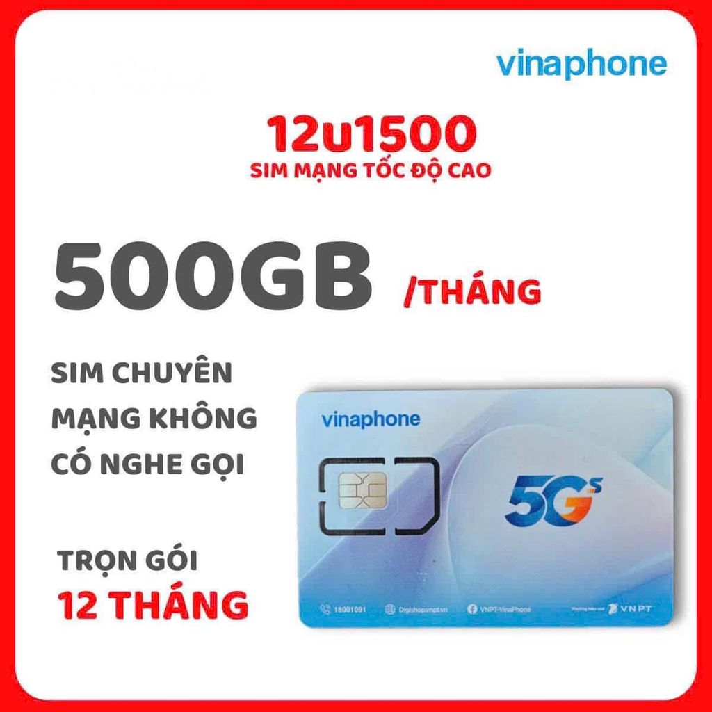 Sim Vina 500GB/tháng 