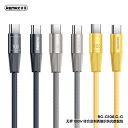Cáp sạc nhanh bọc dù REMAX RC-C106 C-C 1.2M 100W (Type C To Type C)