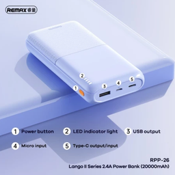 Pin sạc dự phòng Lango II Series 2.4A 20000mAh RPP-26