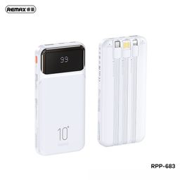 Pin sạc dự phòng REMAX RPP-683 10000mAh tích hợp 3 cáp 2.1A
