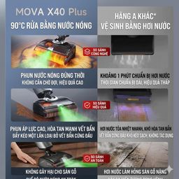 Máy hút bụi & lau sàn Deerma MOVA X40 Plus - Pro, lau và giặt nước nóng 90 độ