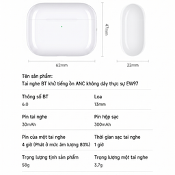 Tai Nghe Không Dây HOCO EW97 True Wireless 6.0 - Khử Tiếng Ồn ANC, Chuẩn CE Ch…