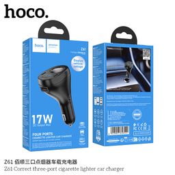 Tẩu Sạc Ô Tô HOCO Z61 3 Cổng Tiện Lợi Kết Nối Ổn Định- Công Suất 17W Mượt Mà