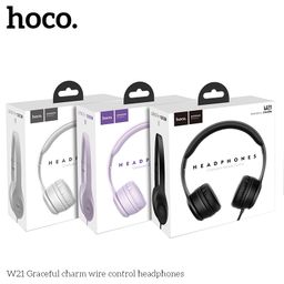 Tai Nghe Chụp Tai HOCO W21 - Siêu Bass Đệm Tai Siêu Mềm Dây Dài 1.2M Bền Bỉ