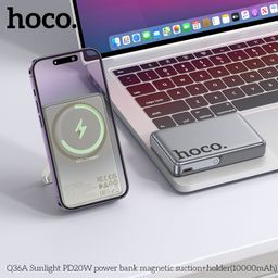 Pin Dự Phòng Hoco Q36A 10000mAh Hút Nam Châm Kèm Giá Đỡ Tiện Lợi Sạc Nhanh PD…
