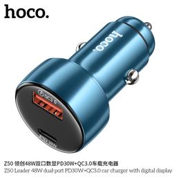 Tẩu Sạc Ô Tô Hoco Z50 Sạc Nhanh 48W 2 Cổng Type C USB Màn Hình LED Điện Áp Cao…