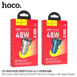 Tẩu Sạc Ô Tô Hoco Z50 Sạc Nhanh 48W 2 Cổng Type C USB Màn Hình LED Điện Áp Cao…
