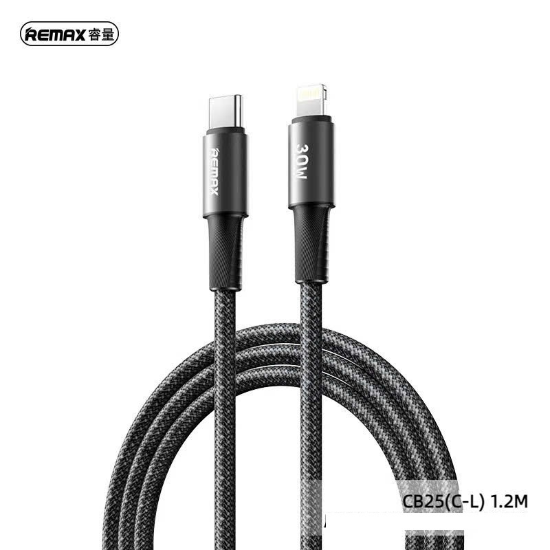 Cáp bọc dù 30w REMAX CB25 C-L & C-C sạc nhanh và truyền dữ liệu 1.2M aluminum alloy braided