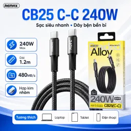 Cáp bọc dù 30w REMAX CB25 C-L & C-C sạc nhanh và truyền dữ liệu 1.2M