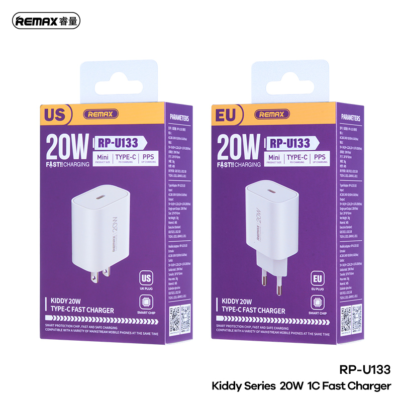 Củ Sạc Nhanh REMAX RP-U133 (US-EU) Supreme Charge – Công Nghệ Sạc Nhanh 20W – Sang Trọng Đẳng Cấp